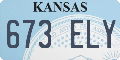 KS license plate 673ELY