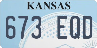 KS license plate 673EQD