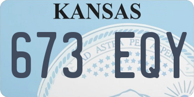 KS license plate 673EQY