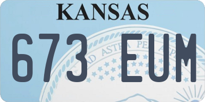 KS license plate 673EUM