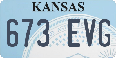 KS license plate 673EVG