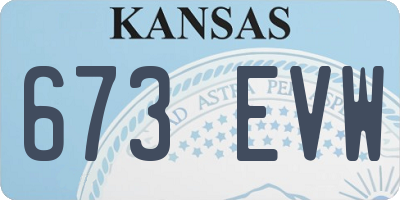 KS license plate 673EVW