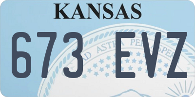 KS license plate 673EVZ