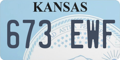 KS license plate 673EWF