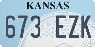 KS license plate 673EZK