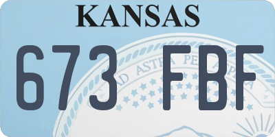 KS license plate 673FBF