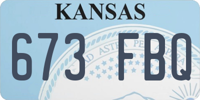 KS license plate 673FBQ