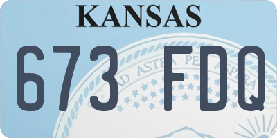 KS license plate 673FDQ