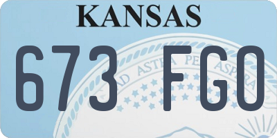 KS license plate 673FGO