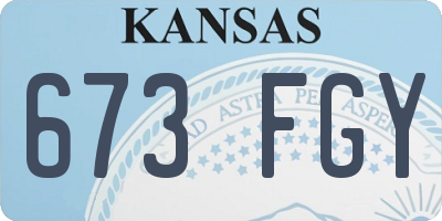 KS license plate 673FGY
