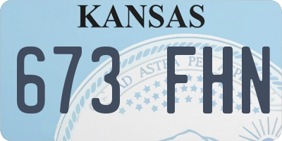 KS license plate 673FHN