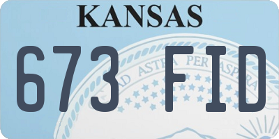 KS license plate 673FID