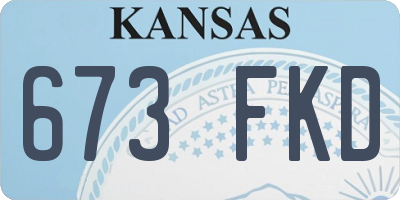 KS license plate 673FKD