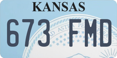 KS license plate 673FMD