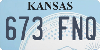KS license plate 673FNQ