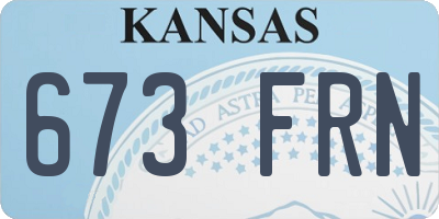 KS license plate 673FRN