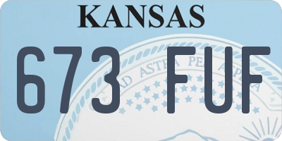 KS license plate 673FUF