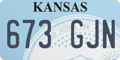 KS license plate 673GJN