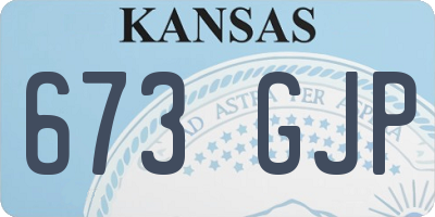 KS license plate 673GJP