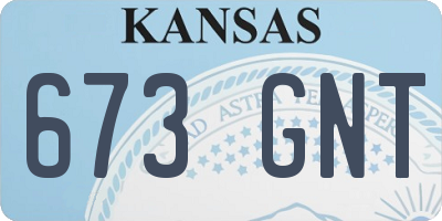 KS license plate 673GNT