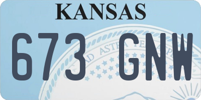 KS license plate 673GNW
