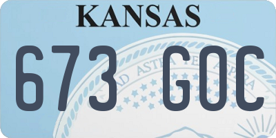 KS license plate 673GOC