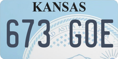 KS license plate 673GOE