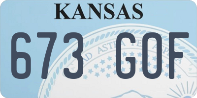 KS license plate 673GOF