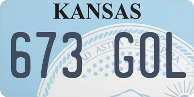 KS license plate 673GOL