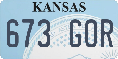 KS license plate 673GOR