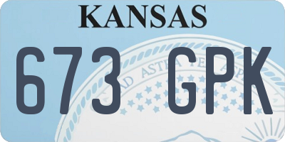 KS license plate 673GPK