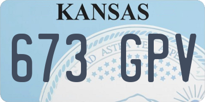 KS license plate 673GPV