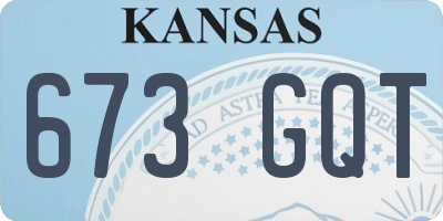 KS license plate 673GQT
