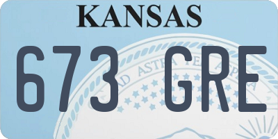 KS license plate 673GRE