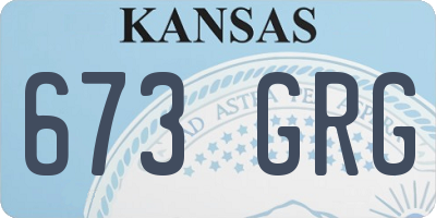 KS license plate 673GRG