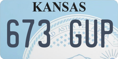 KS license plate 673GUP