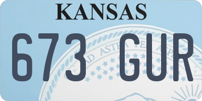 KS license plate 673GUR