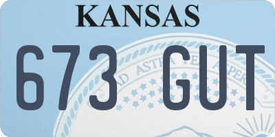 KS license plate 673GUT
