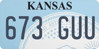 KS license plate 673GUU