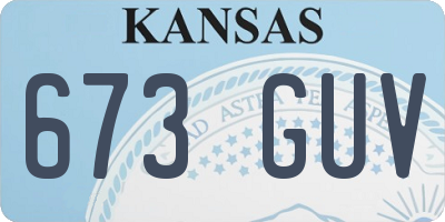 KS license plate 673GUV