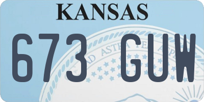 KS license plate 673GUW