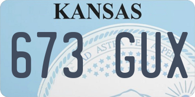 KS license plate 673GUX