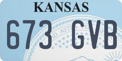 KS license plate 673GVB