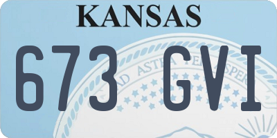 KS license plate 673GVI
