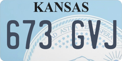 KS license plate 673GVJ