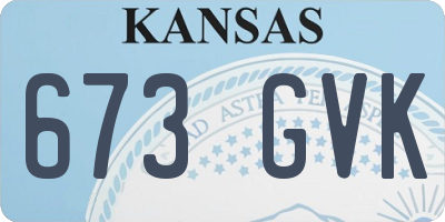 KS license plate 673GVK