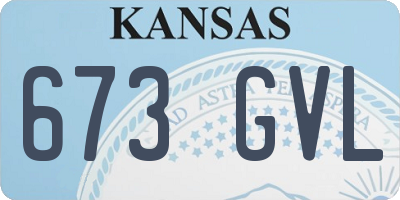 KS license plate 673GVL