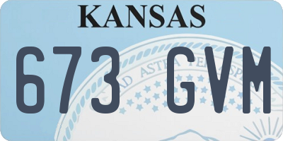 KS license plate 673GVM