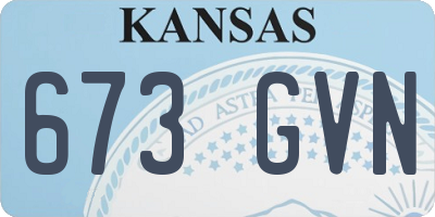 KS license plate 673GVN