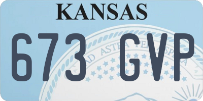 KS license plate 673GVP